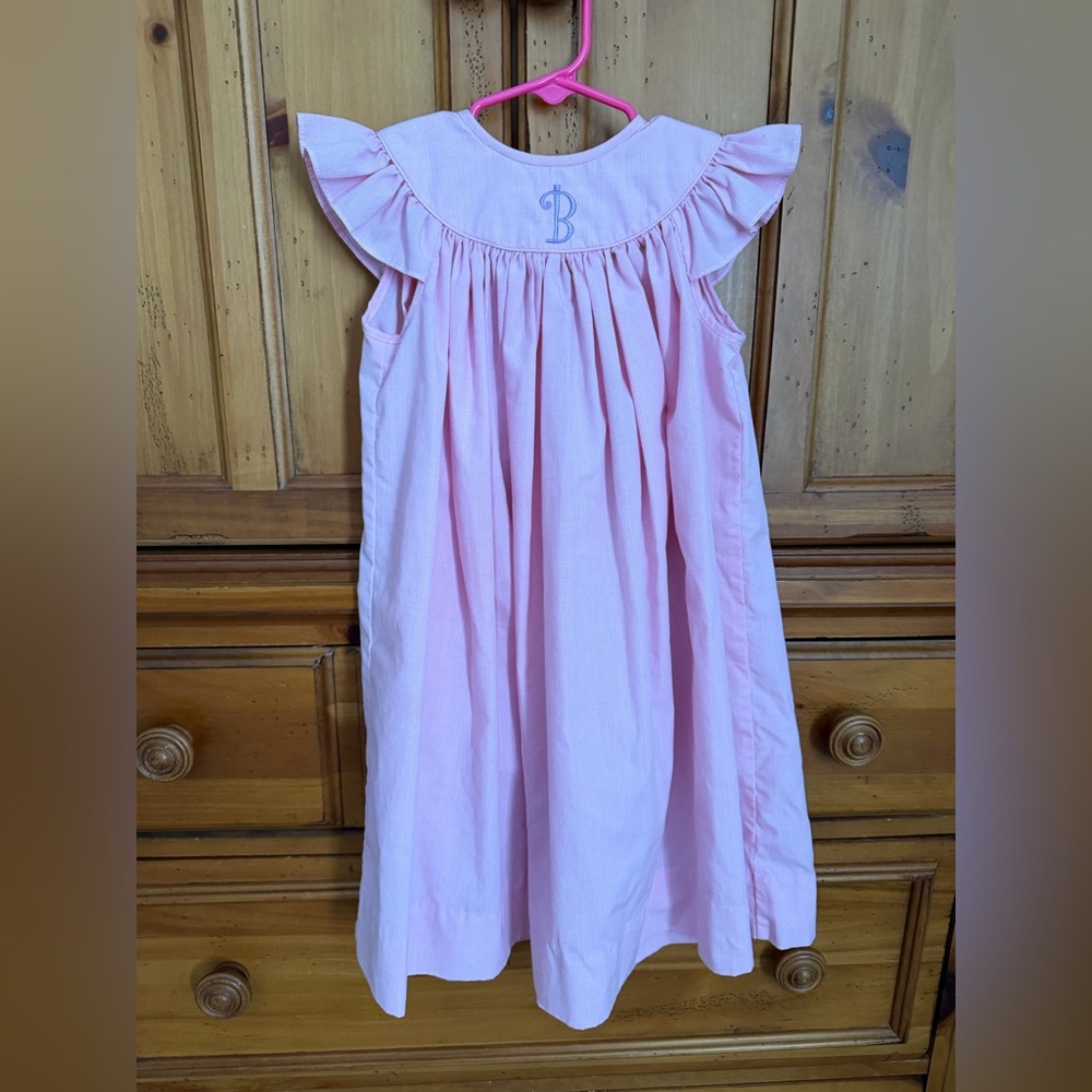 Doodle Pink Girls Ruffle-Neck Dress